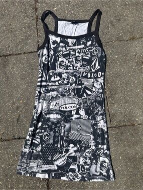 Volcom x Georgia May Jagger Collage Print Strappy Mini Dress - Size XS